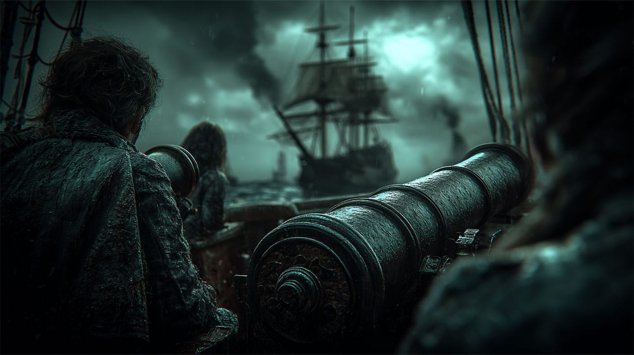 Canons on the ships